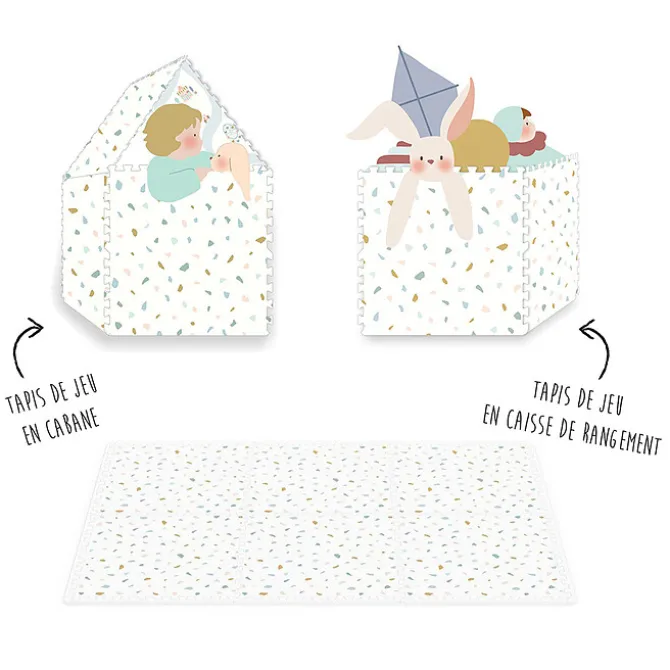 Play&Go Tapis de Jeux Réversible TILOO - Village & Terrazzo