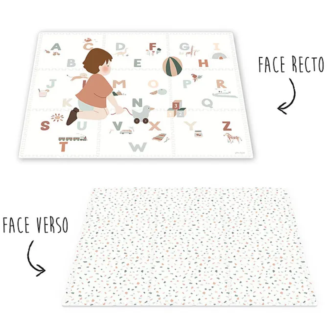 Play&Go Tapis de Jeux Réversible TILOO - Alphabet & Terrazzo
