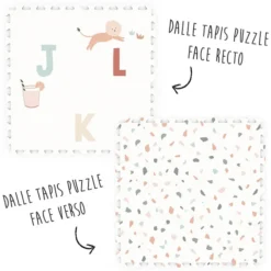Play&Go Tapis de Jeux Réversible TILOO - Alphabet & Terrazzo
