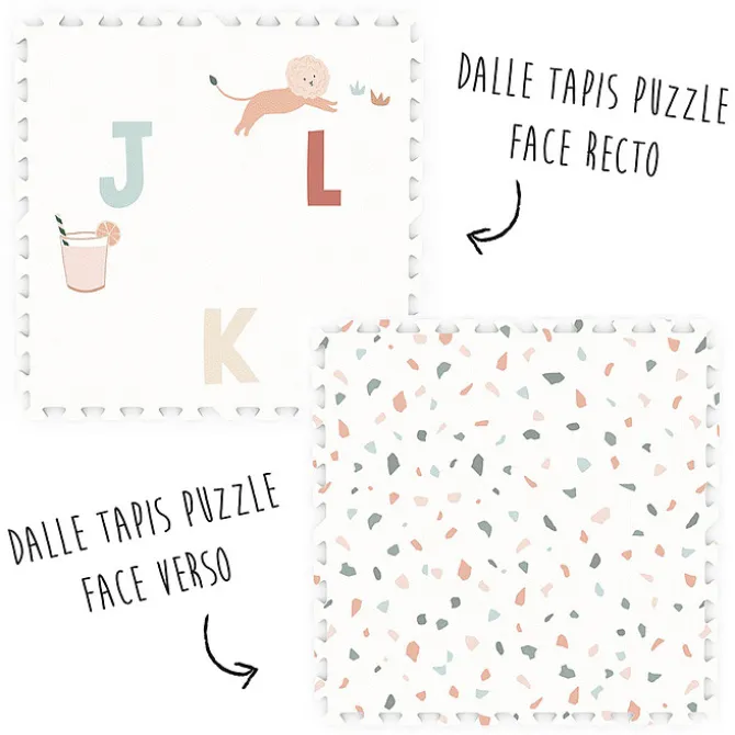 Play&Go Tapis de Jeux Réversible TILOO - Alphabet & Terrazzo