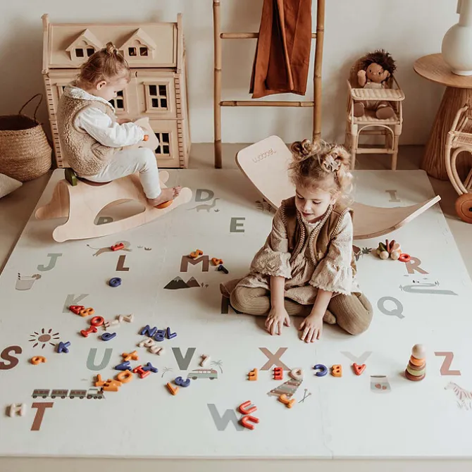 Play&Go Tapis de Jeux Réversible TILOO - Alphabet & Terrazzo