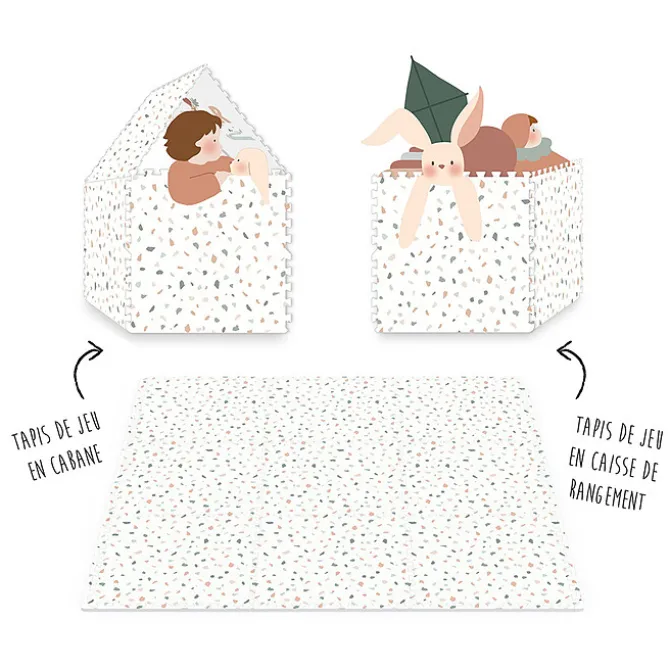 Play&Go Tapis de Jeux Réversible TILOO - Alphabet & Terrazzo
