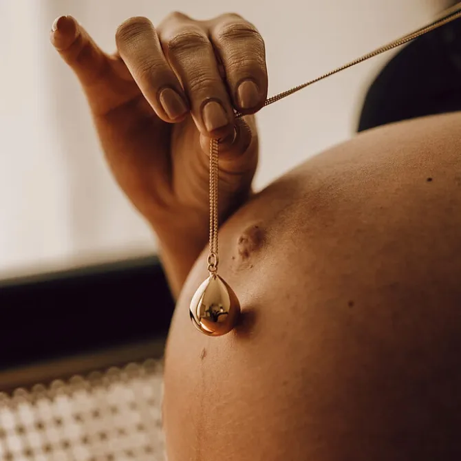 Pleine Lune Bola de Grossesse Goutte - Chaine Or