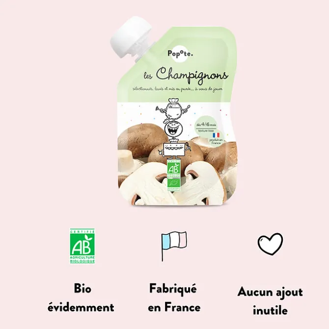Popote Gourde Repas Bio Champignons - 120 g