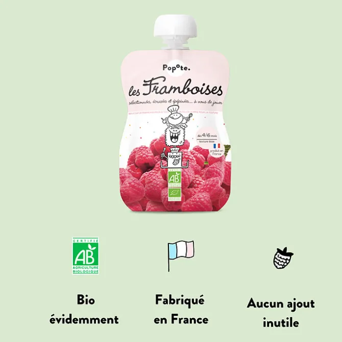 Popote Gourde Repas Bio Framboises - 120 g