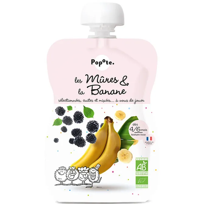 Popote Gourde Repas Bio Mûres et Banane - 120 g