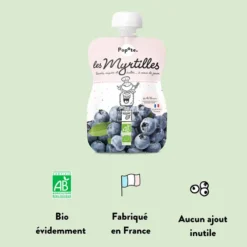 Popote Gourde Repas Bio Myrtilles - 120 g