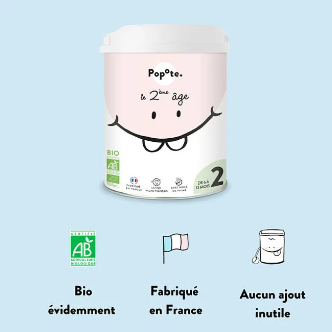 Popote Lait 2ème Âge Bio - 800 g