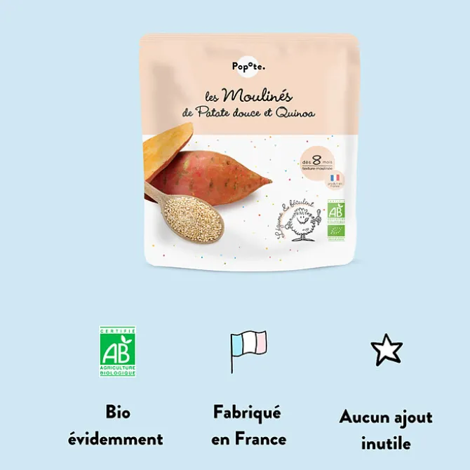 Popote Les Moulinés Patate Douce et Quinoa - 180 g