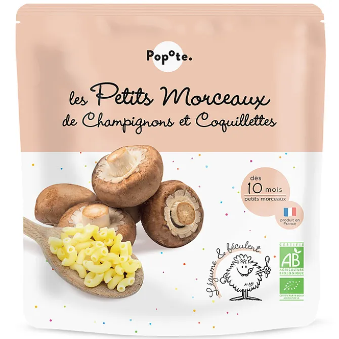 Popote Les Petits Morceaux Champignons et Coquillettes - 190 g