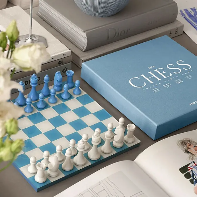 Printworks Jeu de Plateau Echecs - Classic Dusty Blue