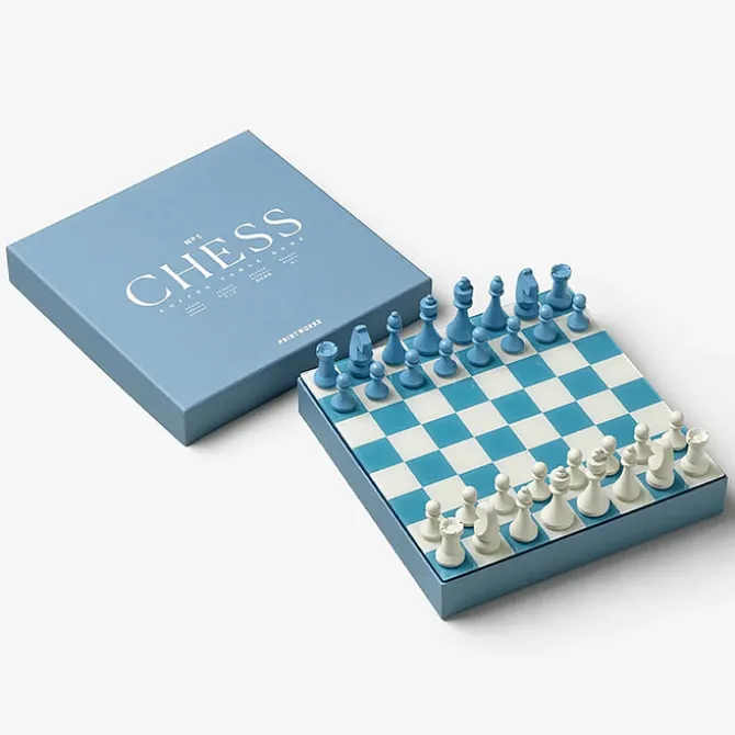 Printworks Jeu de Plateau Echecs - Classic Dusty Blue