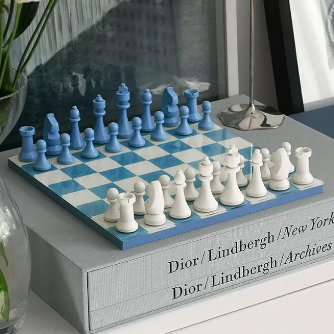 Printworks Jeu de Plateau Echecs - Classic Dusty Blue