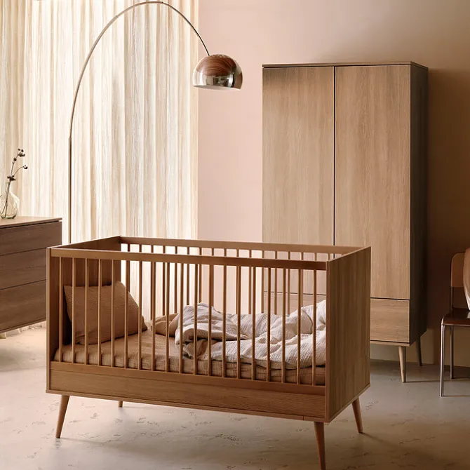 Quax Lit Bébé Evolutif Flow Honey Ash - 70 x 140 cm