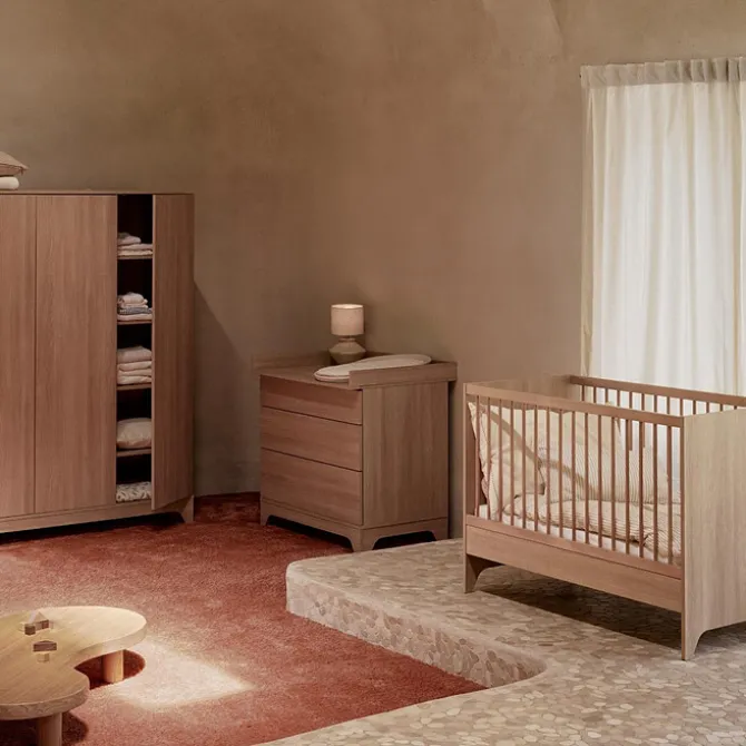 Quax Lit Bébé Evolutif Tsugi Honey Ash - 120 x 60 cm