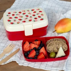 Rex London Boîte à Goûter avec Plateau Amovible - Little Strwaberry