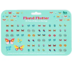 Rex London Boucles d'Oreilles Autocollantes - Flowers & Butterflies