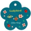 Rex London Lot de 3 Bagues Pailletées - Coccinelle