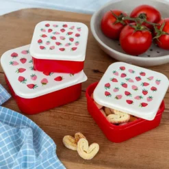 Rex London Lot de 3 Boîtes - Little Strawberry