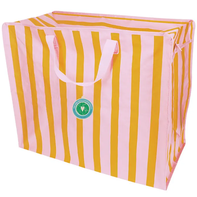 Rex London Sac de Rangement Jumbo - Rayures Roses et Oranges