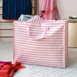 Rex London Sac de Rangement Jumbo - Rayures Roses