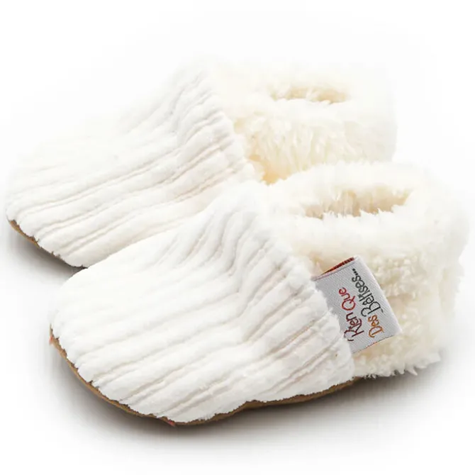 Rien que des bêtises Chaussons Velours Ecru - 19/21