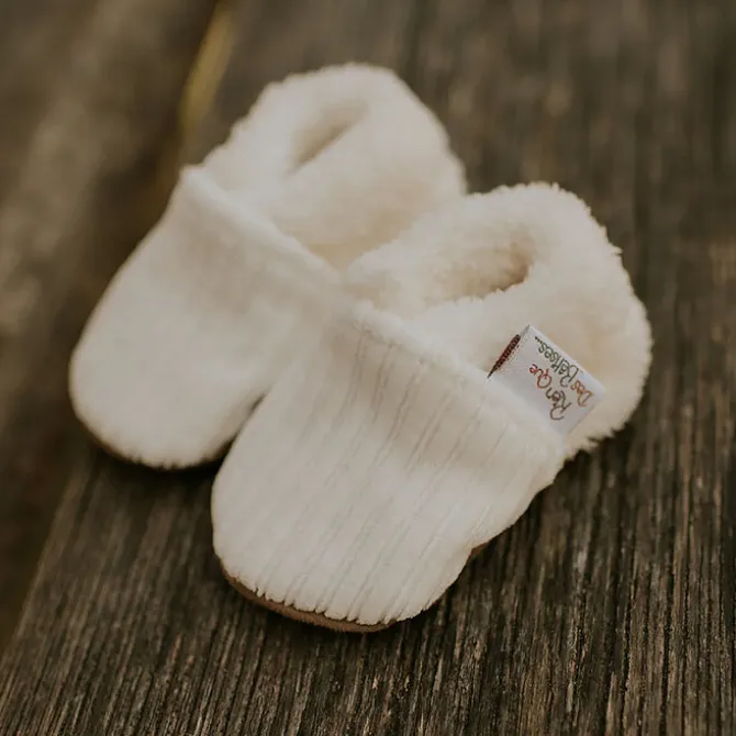 Rien que des bêtises Chaussons Velours Ecru - 19/21