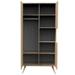 Sauthon Armoire 3 Portes Seventies - Chêne Doré