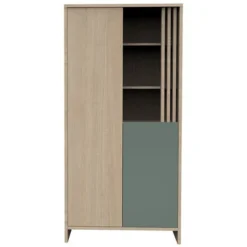 Sauthon Armoire 2 Portes Tokyo - Chêne Suave et Sauge