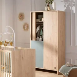 Sauthon Armoire 2 Portes Tokyo - Chêne Suave et Sauge