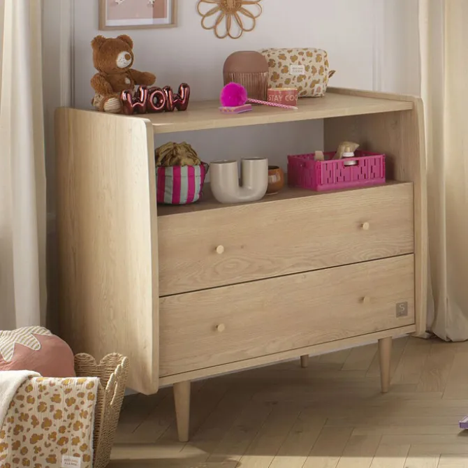 Sauthon Commode et Plan à Langer My Love - Chêne Vintage
