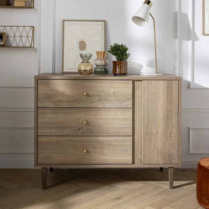 Sauthon Commode et Plan à Langer Mokka - Chêne Mokka