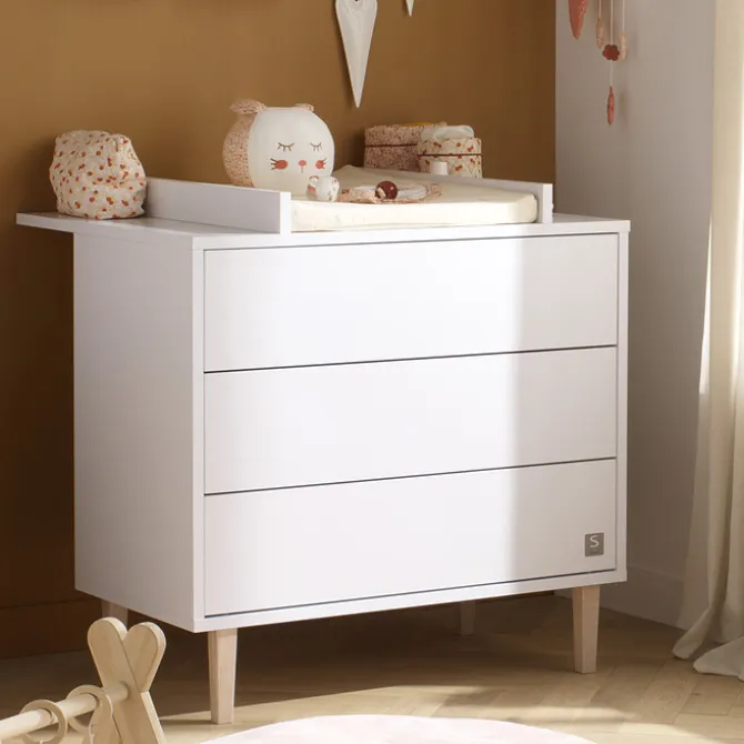 Sauthon Commode et Plan à Langer Paloma - Blanc Neige