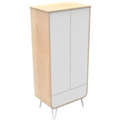Sauthon Original Armoire 2 Portes Galopin Bambin - Bois et Blanc - Pieds Fils