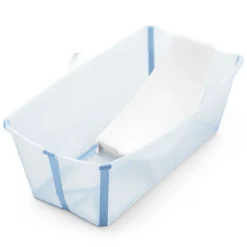 Stokke Baignoire Pliable Flexi Bath et Transat de Bain Flexi Bath - Bleu Océan