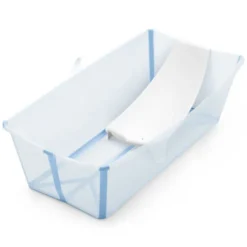 Stokke Baignoire Pliable Flexi Bath X-Large et Transat de Bain Flexi Bath - Bleu Océan