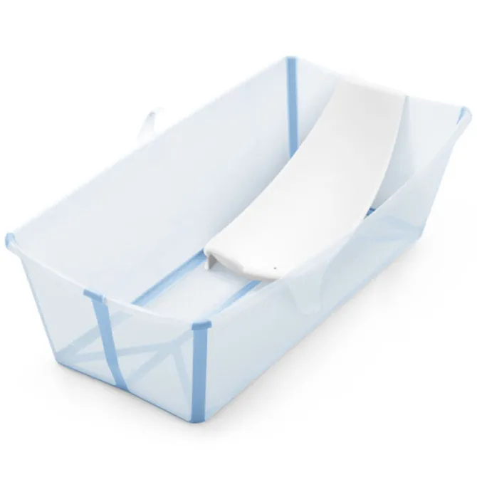 Stokke Baignoire Pliable Flexi Bath X-Large et Transat de Bain Flexi Bath - Bleu Océan
