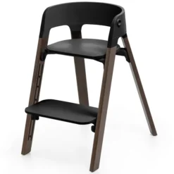 Stokke Chaise Haute Steps avec Plateau et Baby Set - Noir et Brun Chaud