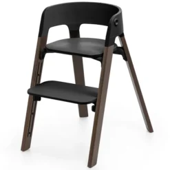 Stokke Chaise Haute Steps avec Plateau et Baby Set - Noir et Brun Chaud