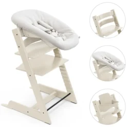 Stokke Chaise Haute Tripp Trapp avec Newborn Set et Baby Set - Blanc Vanille