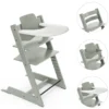 Stokke Chaise Haute Tripp Trapp avec Plateau et Baby Set - Vert Glacier