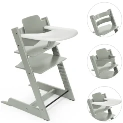 Stokke Chaise Haute Tripp Trapp avec Plateau et Baby Set - Vert Glacier