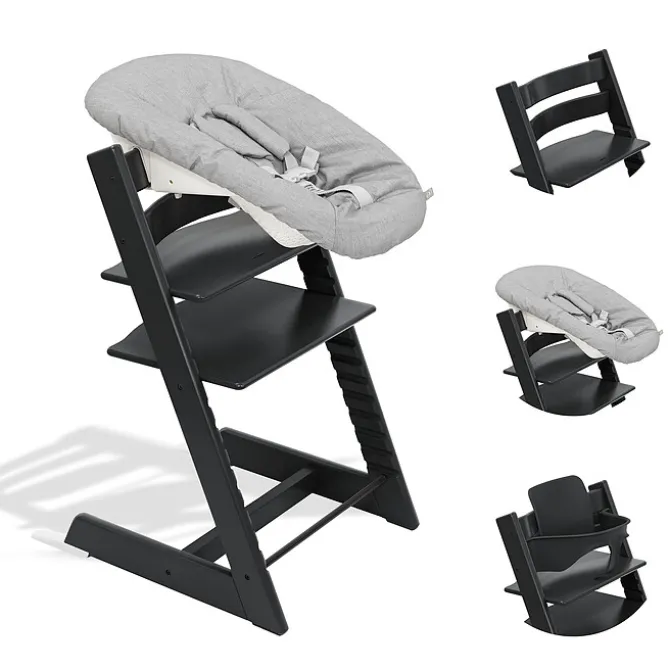 Stokke Chaise Haute Tripp Trapp avec Newborn Set et Baby Set - Noir et Anthracite