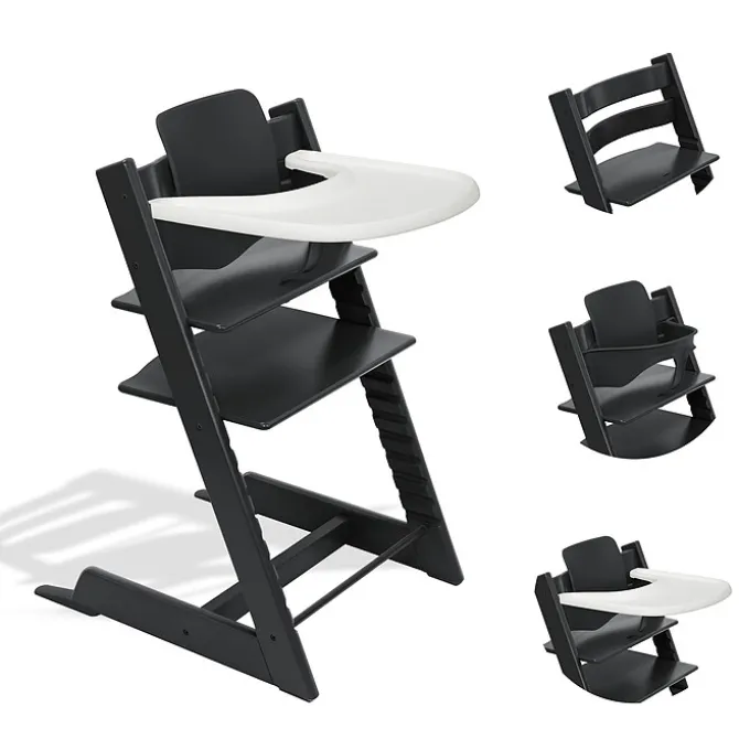 Stokke Chaise Haute Tripp Trapp avec Plateau et Baby Set - Noir