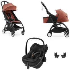 Stokke Poussette Trio YOYO5 - Pack Naissance - Siège auto Pebble Slide Pro - Berry
