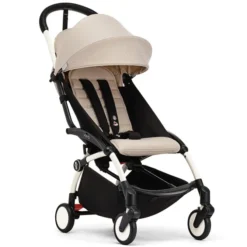 Stokke Poussette YOYO³ Complète 0+ et 6+ x Bonpoint Châssis Blanc - Beige