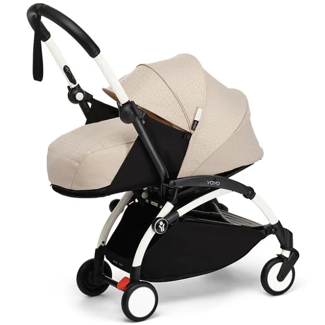 Stokke Poussette YOYO³ Complète 0+ et 6+ x Bonpoint Châssis Blanc - Beige