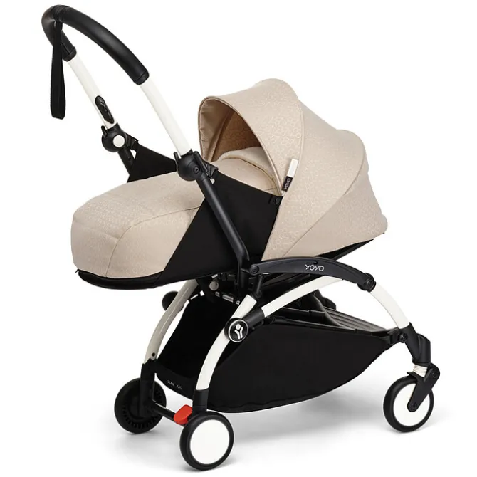 Stokke Poussette YOYO³ Complète 0+ et 6+ x Bonpoint Châssis Blanc - Beige