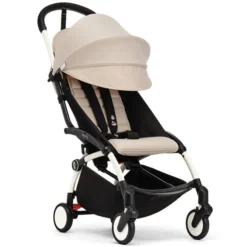 Stokke Poussette YOYO³ Complète 0+ et 6+ x Bonpoint Châssis Blanc - Beige