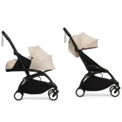 Stokke Poussette YOYO³ Complète 0+ et 6+ x Bonpoint Châssis Noir - Beige